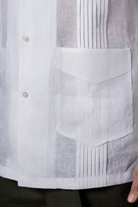 White Plain Linen Guayabera Shirt — vista alternativa 4, BUND Costa Vice Spring Summer 26