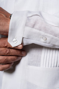 White Plain Linen Guayabera Shirt — vista alternativa 5, BUND Costa Vice Spring Summer 26