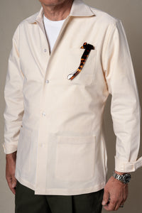 Yellow Oxford Stripes Overshirt — detalle del tejido, BUND Costa Vice SS26
