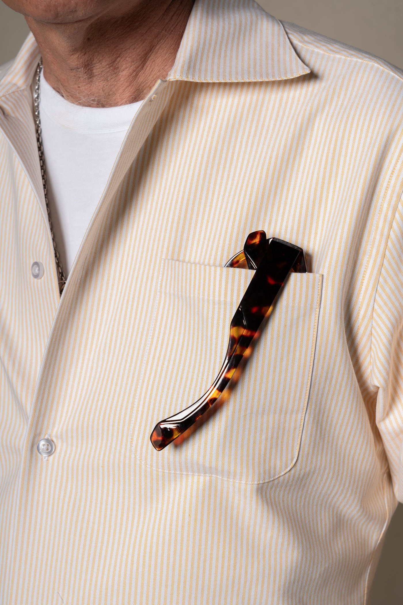 Yellow Oxford Stripes Overshirt — vista alternativa 3, BUND Costa Vice Spring Summer 26