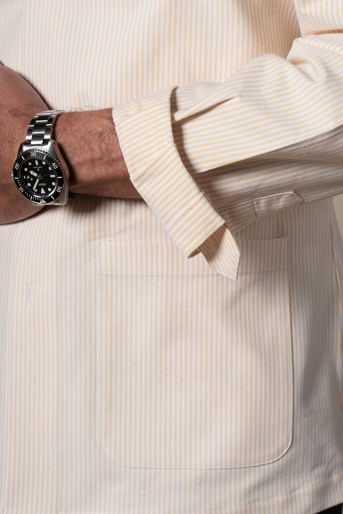 Yellow Oxford Stripes Overshirt — vista alternativa 5, BUND Costa Vice Spring Summer 26