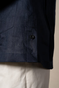 Dark Navy Plain Linen Guayabera Shirt — vista alternativa 4, BUND Costa Vice Spring Summer 26