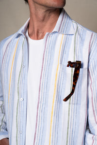 Yellow Stripes Linen Overshirt — vista alternativa 2, BUND Costa Vice Spring Summer 26
