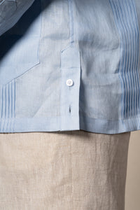 Light Blue Plain Linen Guayabera Shirt — vista alternativa 4, BUND Costa Vice Spring Summer 26