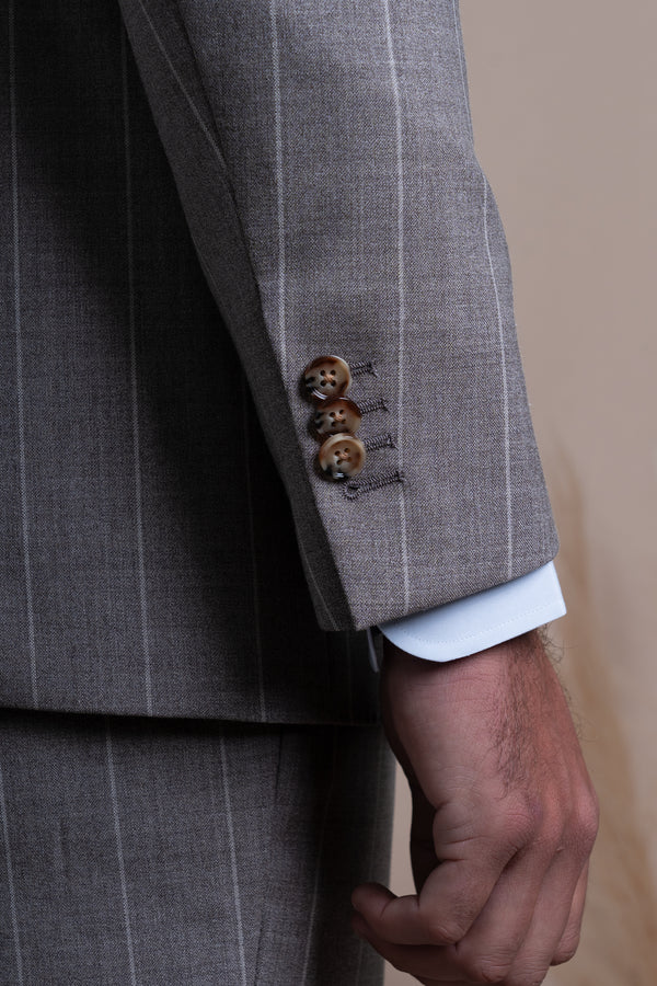 Stripes Light Brown Wool Suit