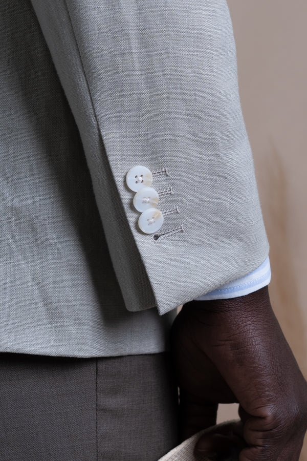 Plain Beige Linen Blazer