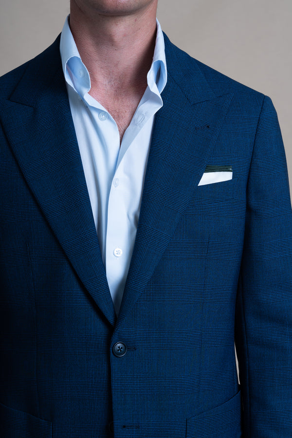 Wales Royal Blue Basket Wool Blazer