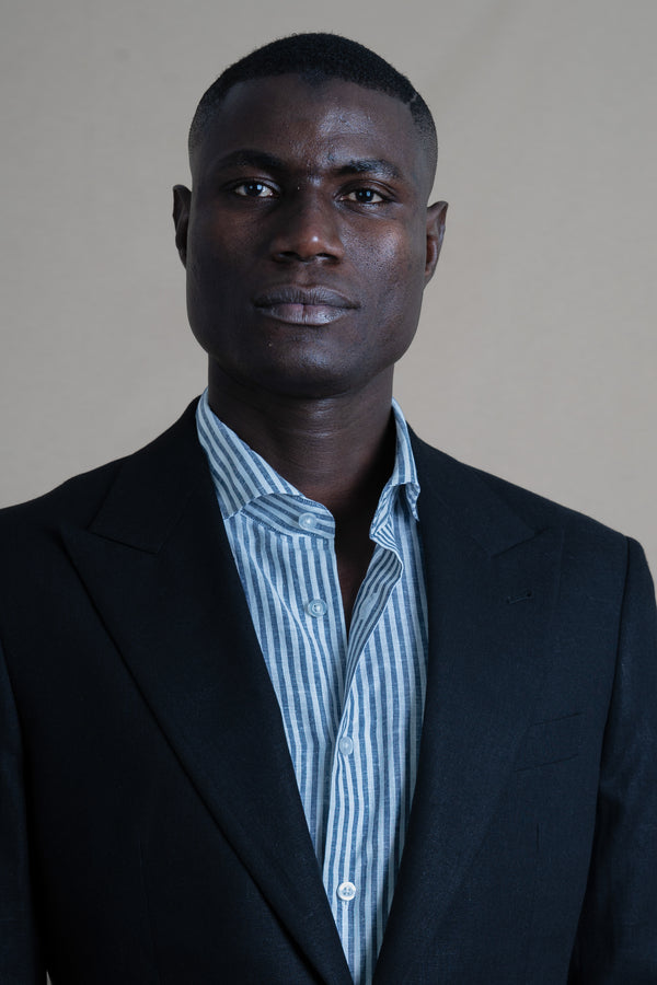Plain Black Linen Blazer