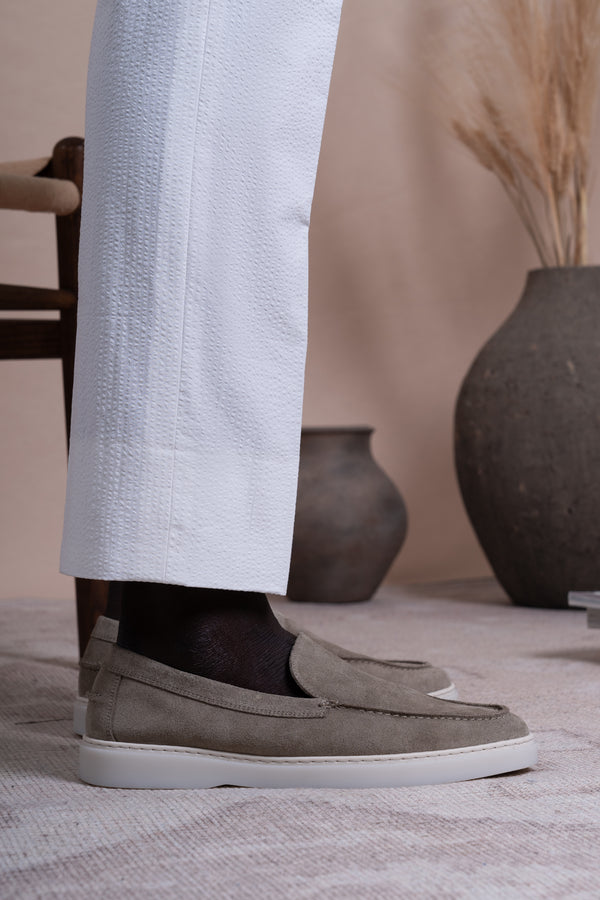 Seersucker Off White Cotton Tailoring Pants