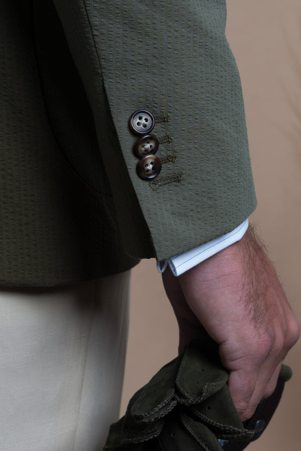 Plain Khaki Cotton Blazer