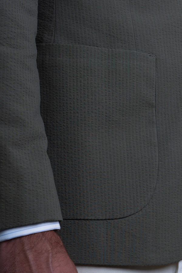 Plain Khaki Cotton Blazer
