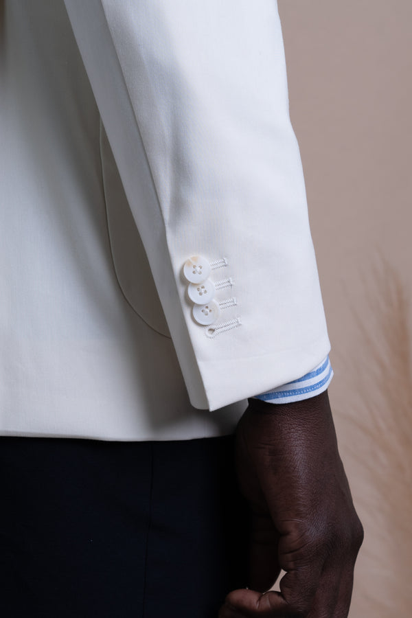 Plain Ecru Cotton Blazer