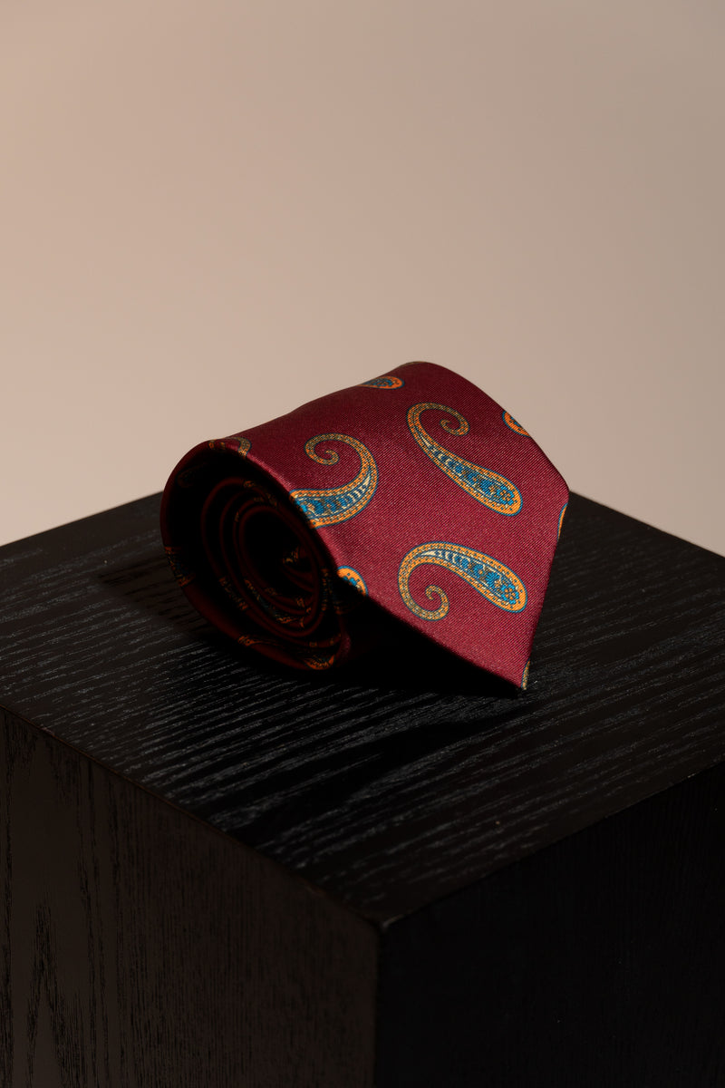 Burgundy Amoebas Tie