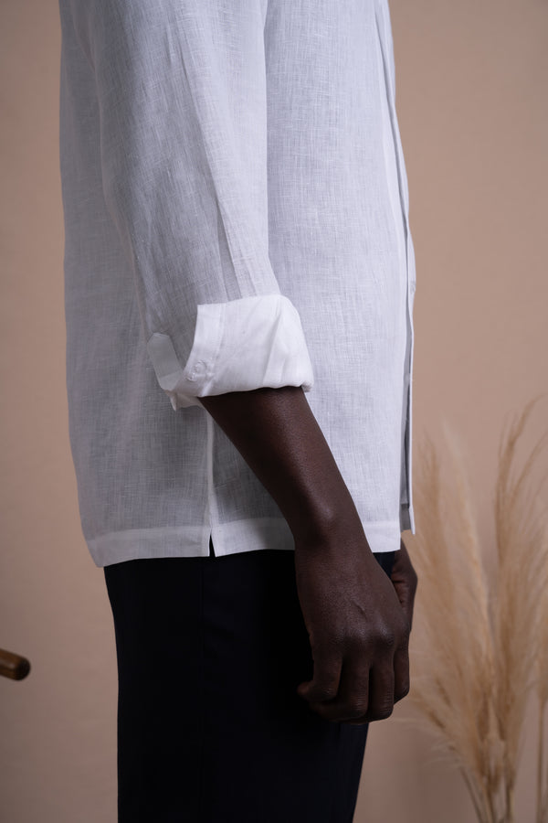 Plain White Linen Miami Casual Shirt