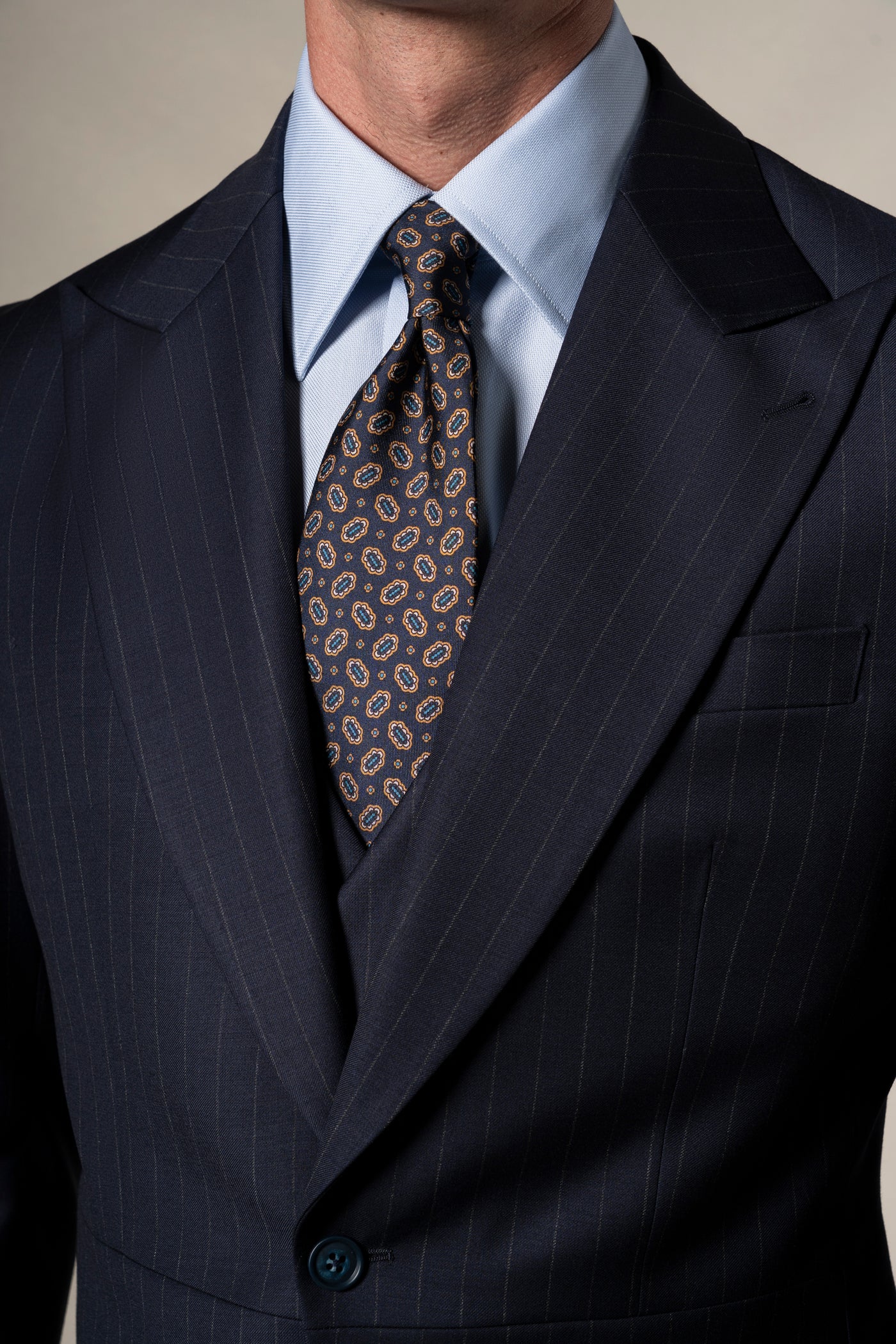 Navy Blue Pinstripe Morning Suit - Chaqué BUND