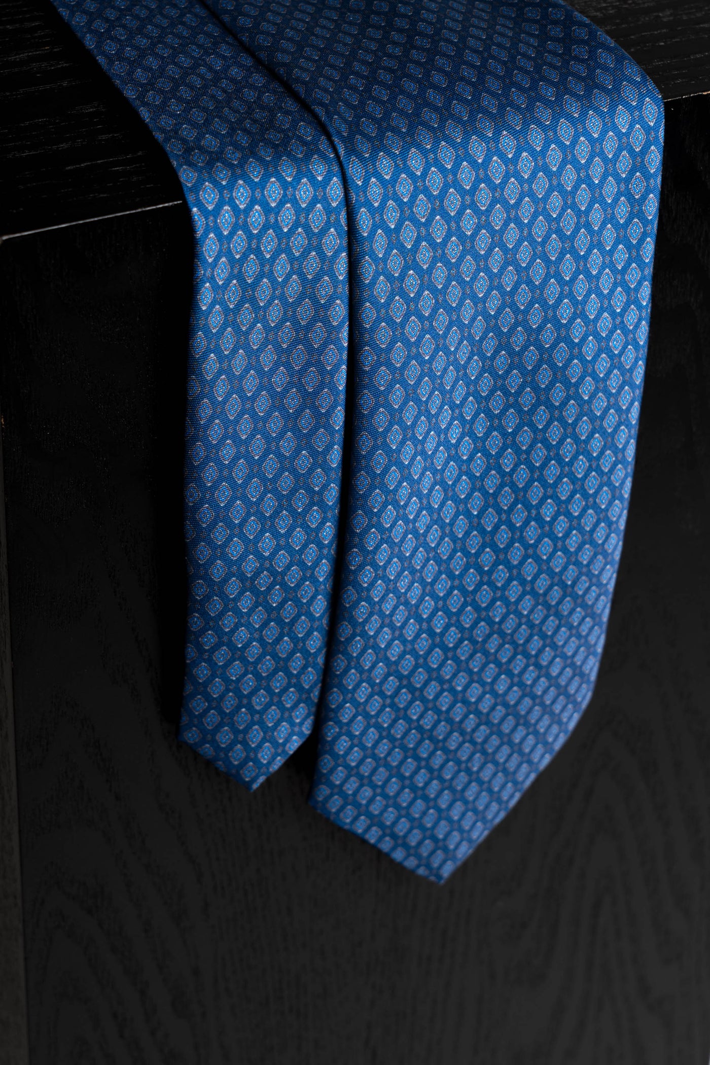 Corbata Old Diamond Navy Blue de seda - BUND
