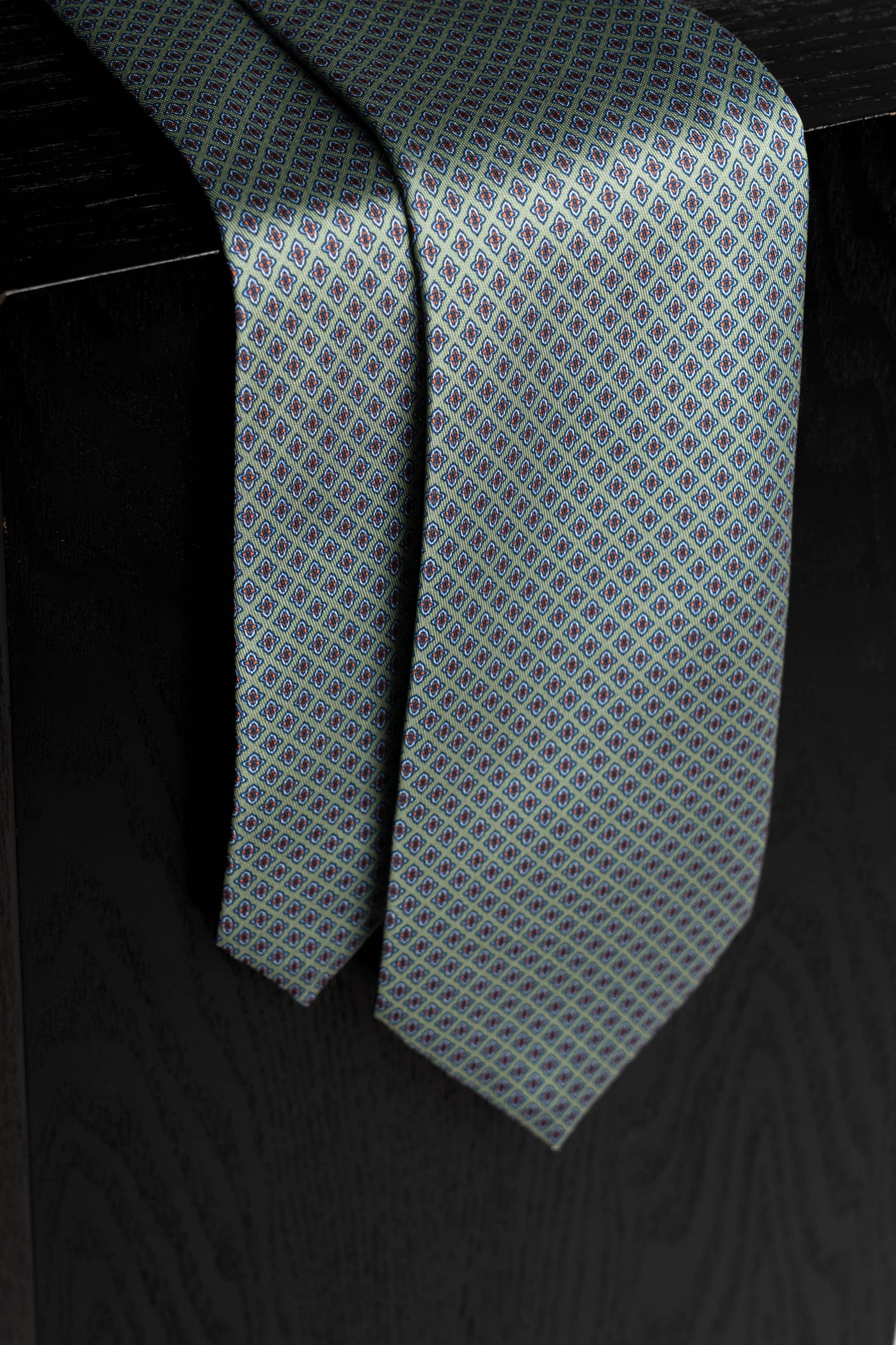 Corbata Roman Circus green de seda - BUND