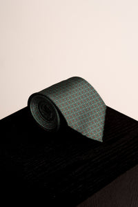Corbata Microflowers Green de seda - BUND