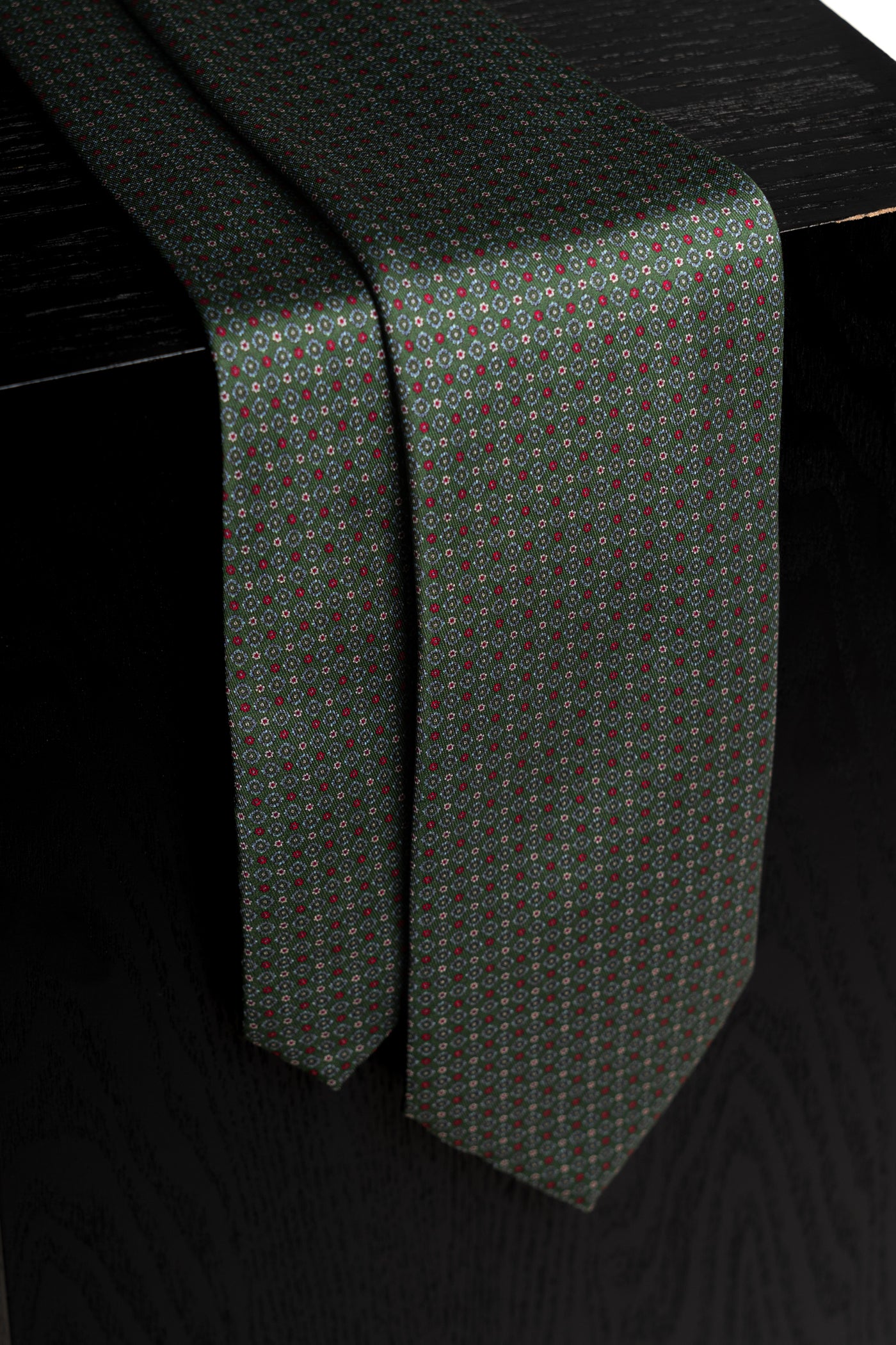 Corbata Microflowers Green de seda - BUND