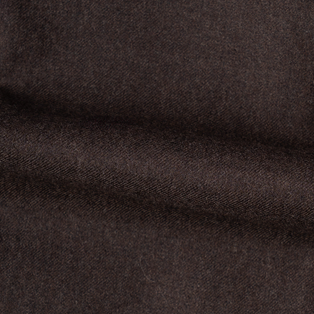 Flannel Chocolate Brown Wool Casual Pants