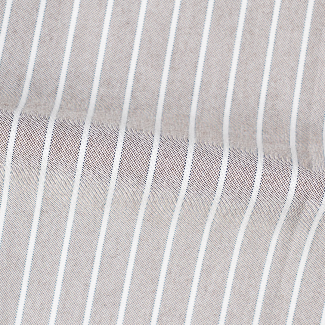 Wide Stripes Brown Cotton Casual Shirt - Camisa BUND
