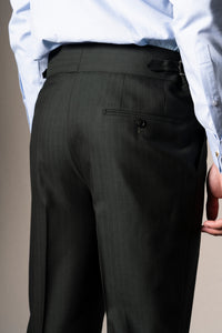 Dark Green Herringbone Suit - Traje a medida BUND