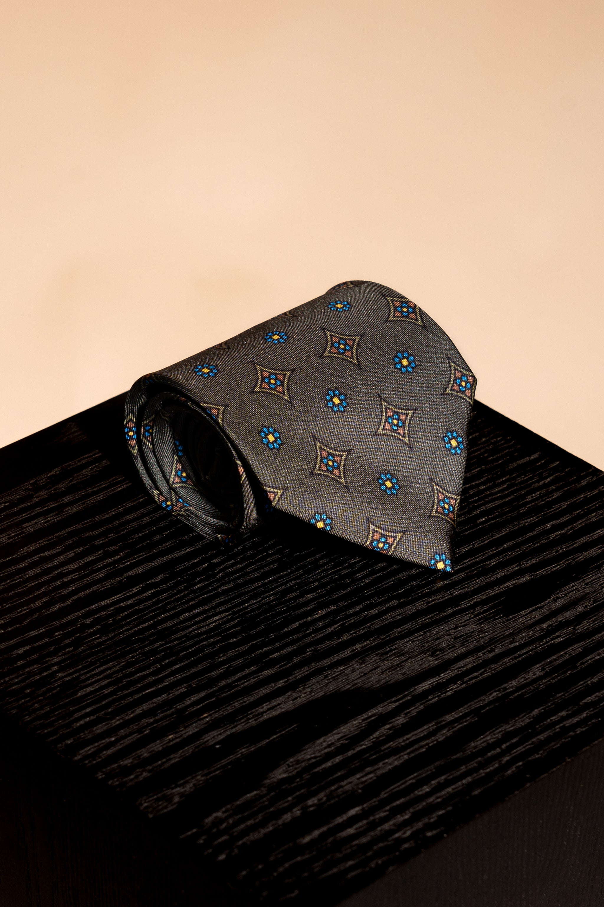 Corbata Vintage Flower Green de seda - BUND
