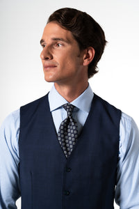 Wales Wool Navy Blue Tailoring Vest Single