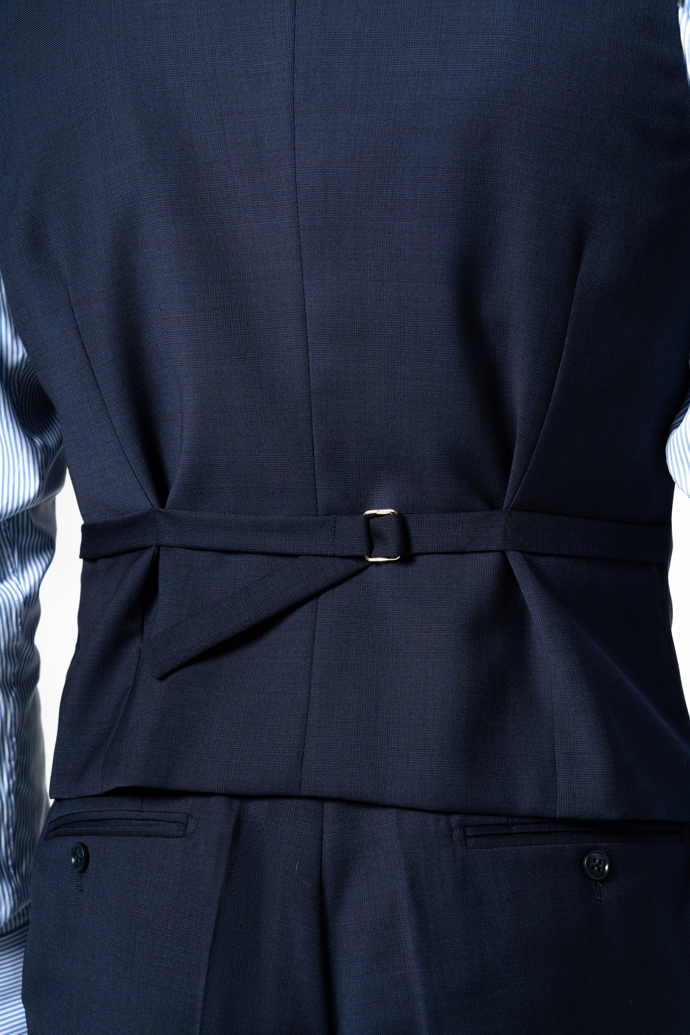 Wales Wool Navy Blue Tailoring Vest Double