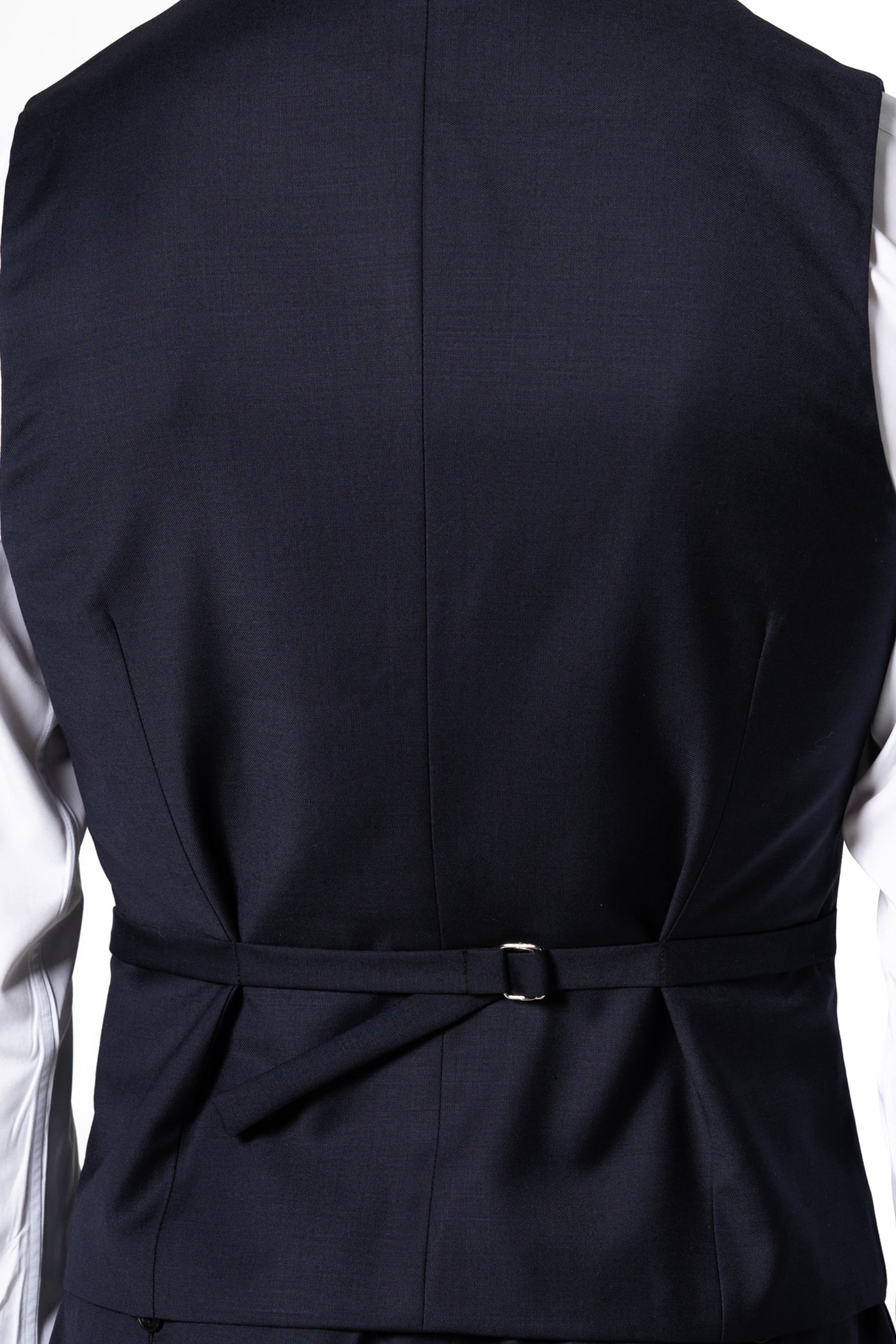 Plain Wool Dark Navy Tailoring Vest Single