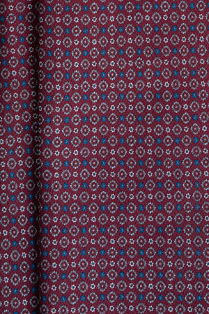 Corbata Microflowers Burgundy de seda - BUND