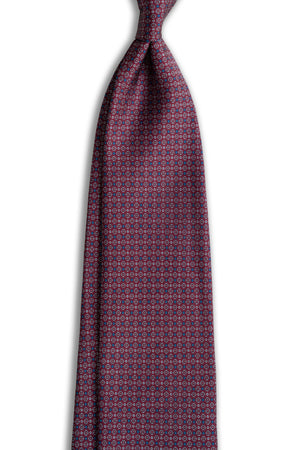 Corbata Microflowers Burgundy de seda - BUND
