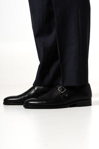 Herringbone Wool Dark Navy Tailoring Pants