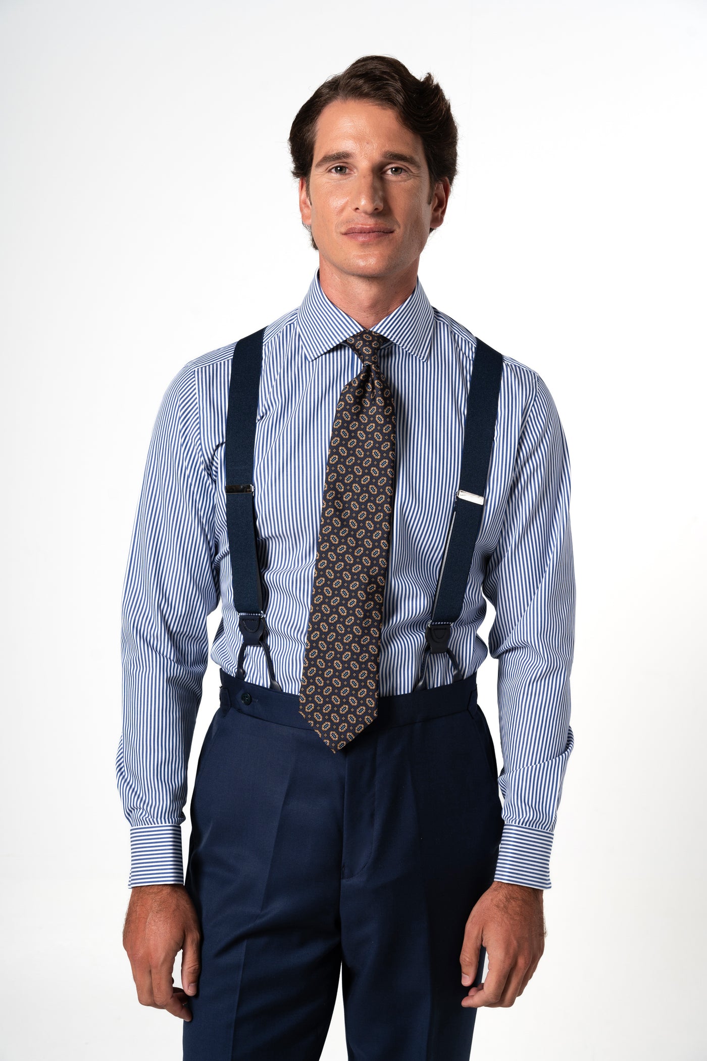 Plain Wool Navy Blue Tailoring Pants