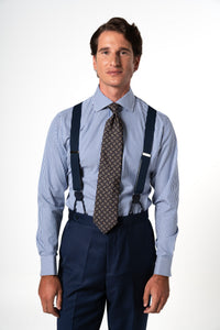 Stripes Navy Blue Business Shirt