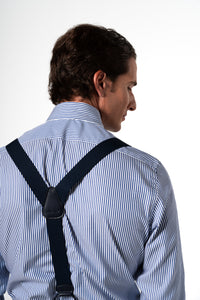 Stripes Navy Blue Business Shirt