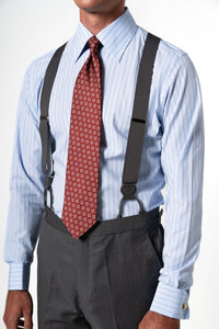 Wide Stripes Light Blue Business Shirt