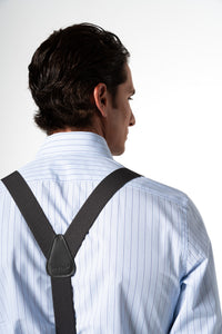 Wide Stripes Light Blue Business Shirt