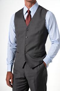Plain Wool Light Grey Tailoring Vest Single