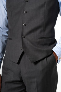 Plain Wool Light Grey Tailoring Vest Single