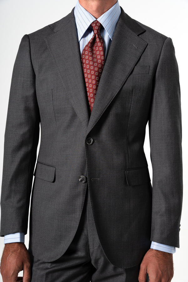 Fil a fil Stone Gray Wool Suit