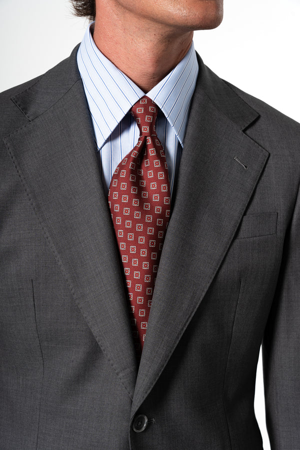 Fil a fil Stone Gray Wool Suit