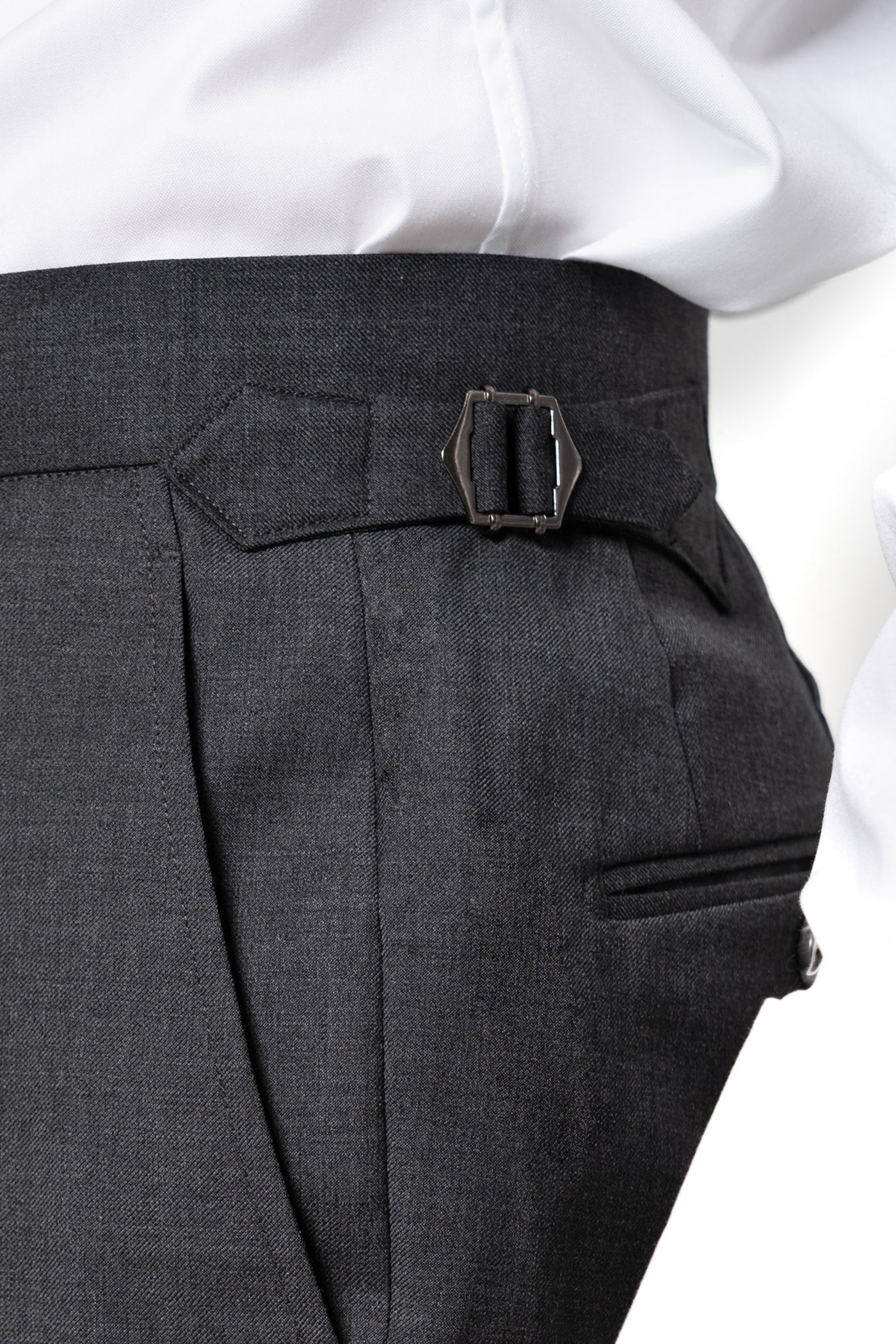 Plain Wool Stone Grey Tailoring Pants