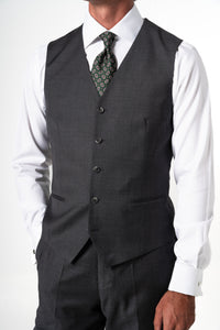 Plain Wool Stone Grey Tailoring Vest Single