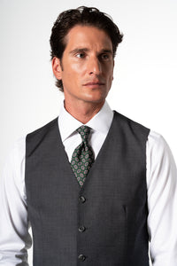Plain Wool Stone Grey Tailoring Vest Single