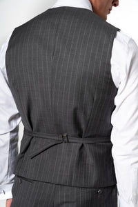 Stripes Wool Stone Grey Tailoring Vest Single