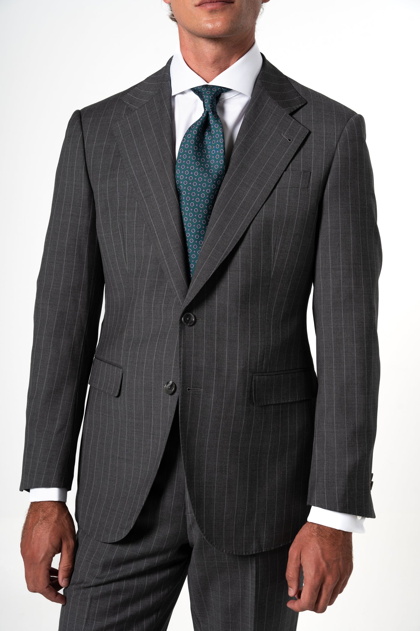 Fil a fil Stone Gray Wool Suit