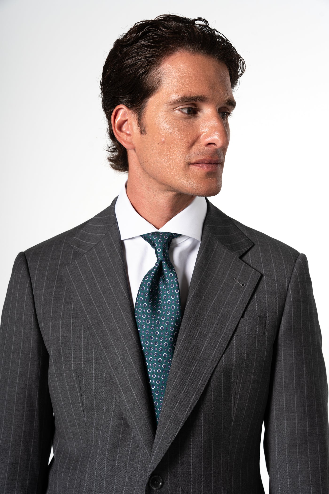 Fil a fil Stone Gray Wool Suit