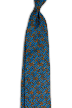 Corbata Cadenas Azul de seda - BUND
