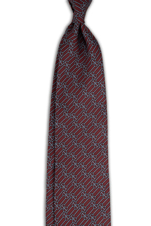 Corbata Cadenas Burdeos de seda - BUND